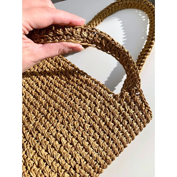 Crochet pattern, Crochet Tote Bag, Elegant Twisted Raffia ba - Inspire ...