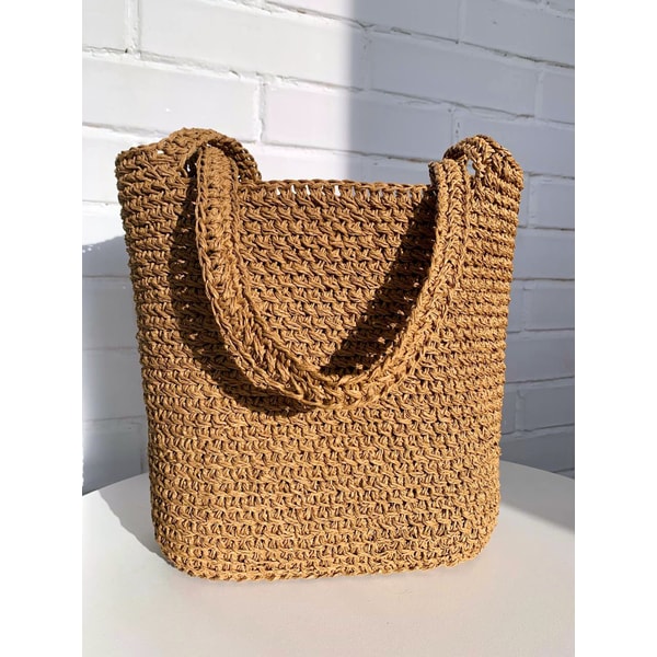 Crochet pattern, Crochet Tote Bag, Elegant Twisted Raffia ba - Inspire ...