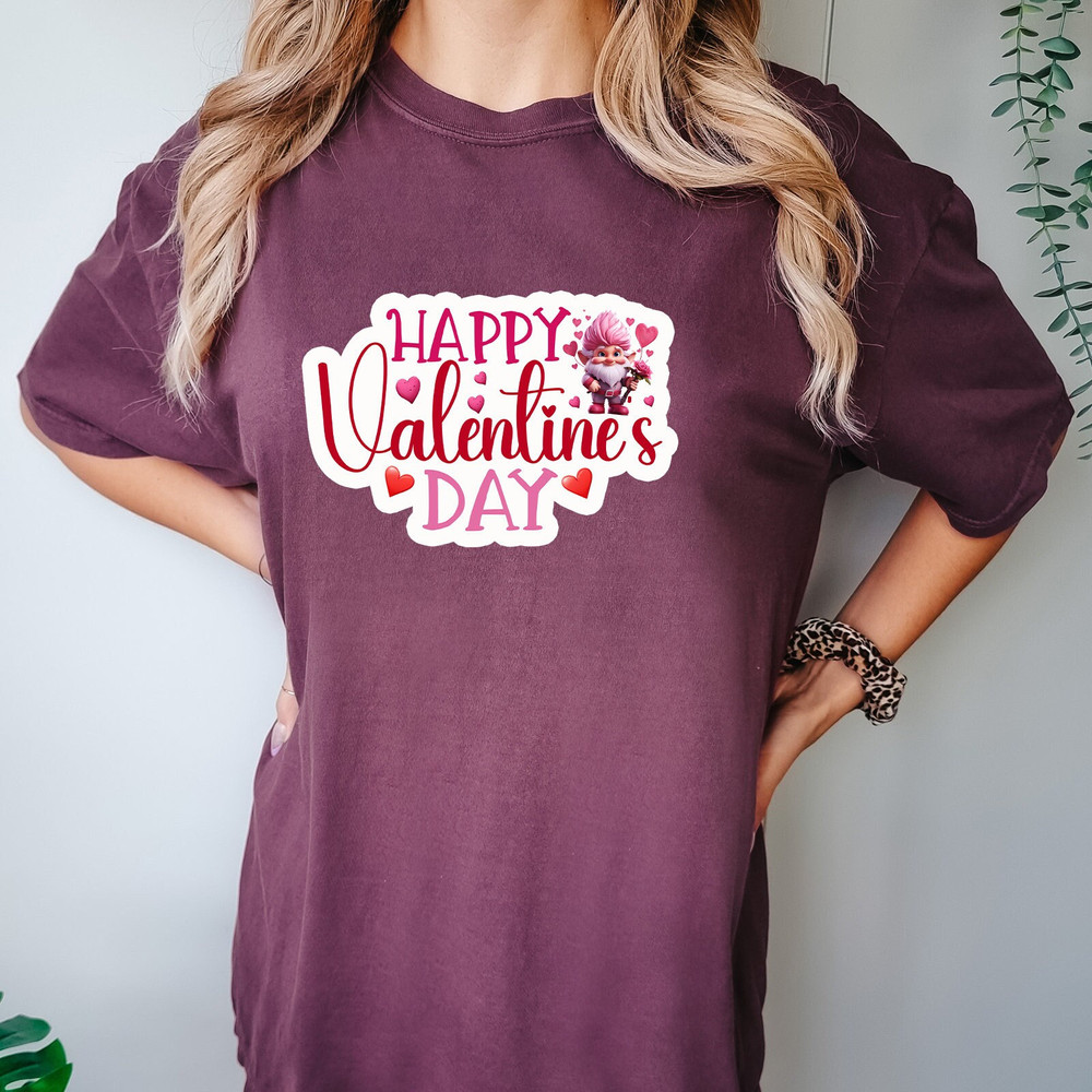 Comfort Colors® Gnome Valentines Shirt, Happy Valentine's Day Shirt, Valentines Day Gift, Valentines Day Shirts For Woman, Gnome Heart Shirt.jpg