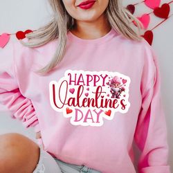 happy valentines day sweater, gnome valentines sweatshirt, gnome heart sweatshirt, valentines day shirts for woman, vale