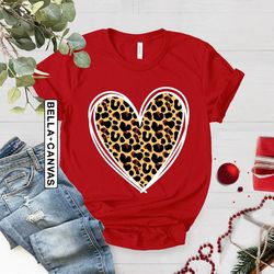 leopard print valentines shirt, valentines day shirt, valentines day shirts for woman, heart shirt, cute valentine tee,