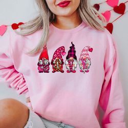 love gnome valentines sweatshirt, gnome heart shirt, valentines day gift, valentines day shirts for woman, happy valenti