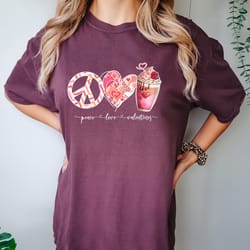 peace love valentines shirt, comfort colors love valentines t-shirt, valentines family shirt, peace love shirt, valentin