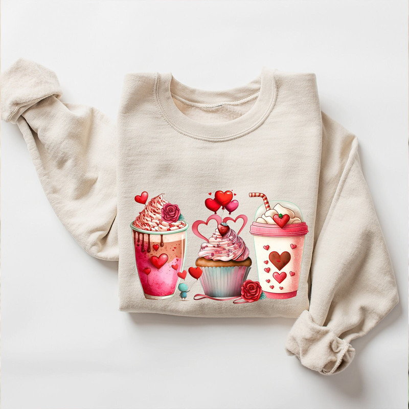 Valentine Coffee Sweatshirt, Womens Valentines Day Sweater, Valentines Day Shirt, Valentines Sweater, Womens Valentines Day Sweatshirt.jpg