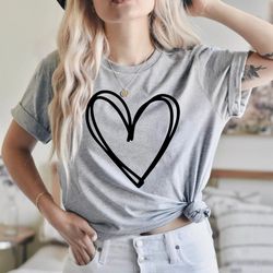 double heart shirt, cute valentines day shirt, womens valentine, cute heart shirt, valentines shirt, cute valentines out