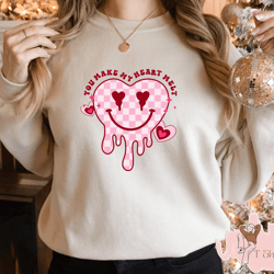 you make my heart melt sweatshirt, womens valentines day sweatshirt, valentines day sweatshirt, valentines hoodie, heart