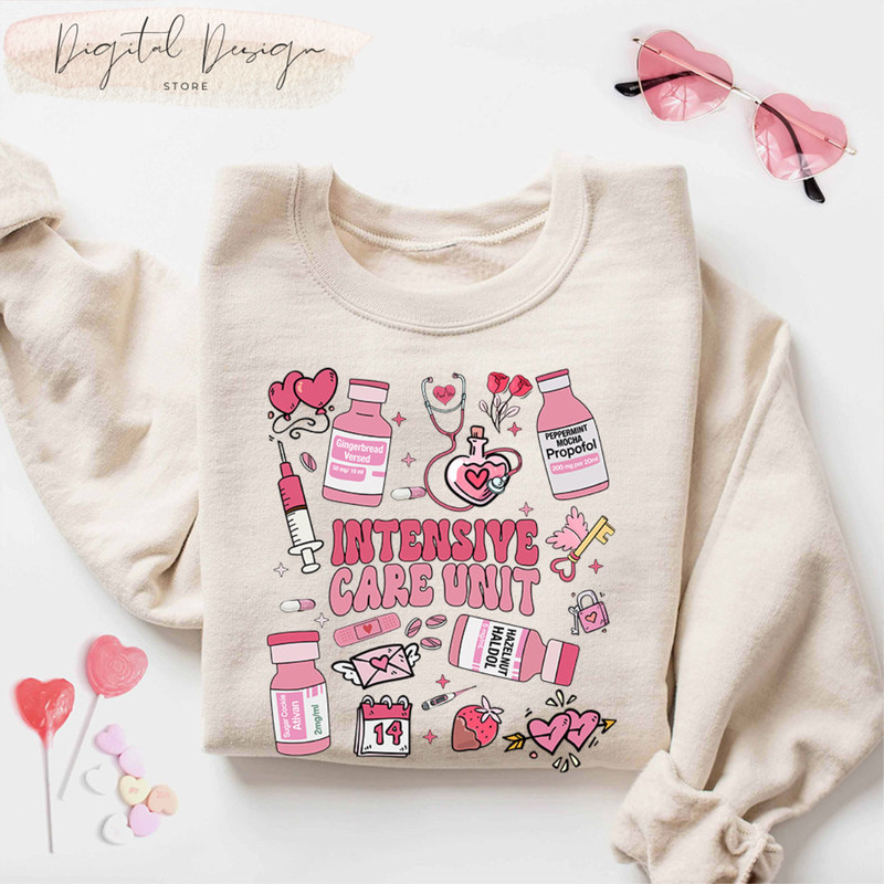 Comfort Colors Intensive Care Unite ICU Nurse Shirt, ICU Nurse Shirt, Valentines Day Gift For ICU Nurse Shirt, Nurse Valentine Day.jpg