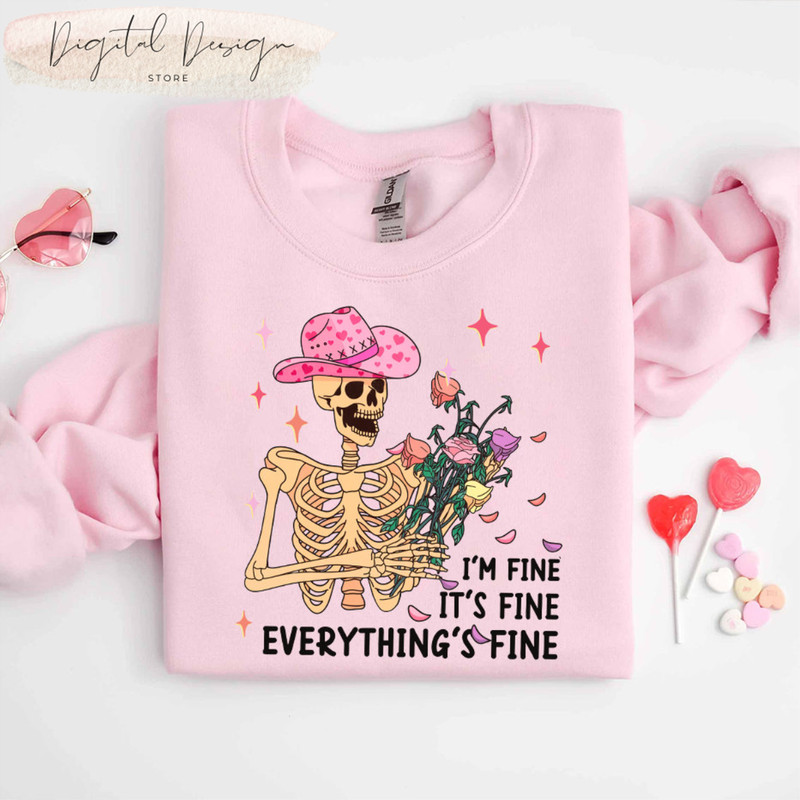 Comfort Colors It's Fine I'm Fine Everything Is Fine Shirt, Anti Valentine Club Sweatshirt, Trendy Humor Valentine Shirt,Anti Valentine Gift.jpg