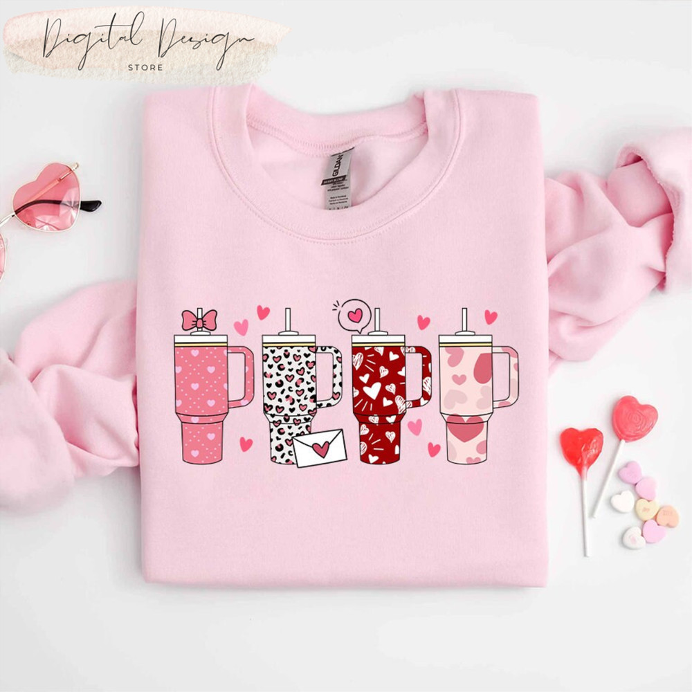 Comfort Colors Stanley Cup Valentine Shirt, Heart Valentine Shirt, Valentines Day Shirt, Candy Heart Stanley Tumbler Shirt, Holiday Love.jpg