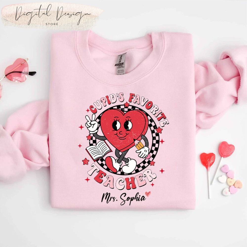 Comfort Colors Teacher Valentine Shirt, Cupid's Favorite Teacher, Custom Valentines Day Teacher Shirt, Teacher Valentines Gifts,Custom Shirt.jpg