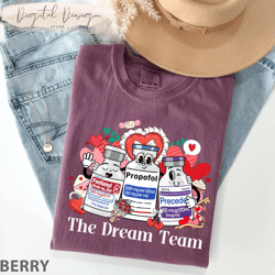 comfort colors valentine icu nurse shirt, valentine dream team sweatshirt, icu nurse, anesthesiologist, crna, surgical,