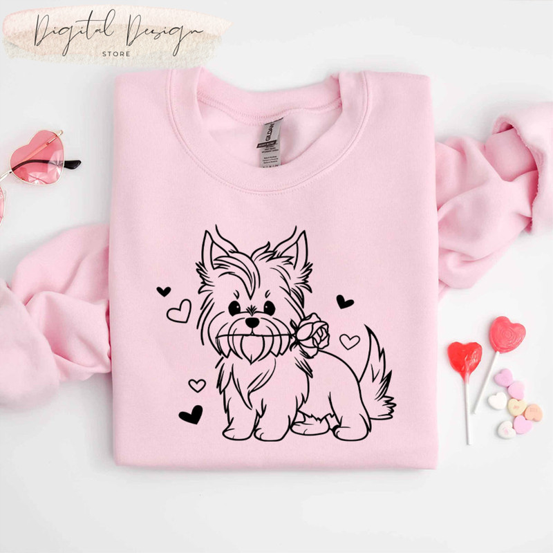 Comfort Colors® Yorkie Valentines Day Sweatshirt, Yorkshire Terrier Dog Shirt For People Dog Mom Person Gift, New Dog Mama Mom Gift.jpg