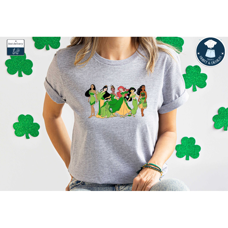 Disney Princess T-shirt, St Patricks Day Shirt, Cartoon Shirt, Disney Trip Shirt, Irish Girls Shirt, Happy St Patrick's Day Shirt, Princess.jpg