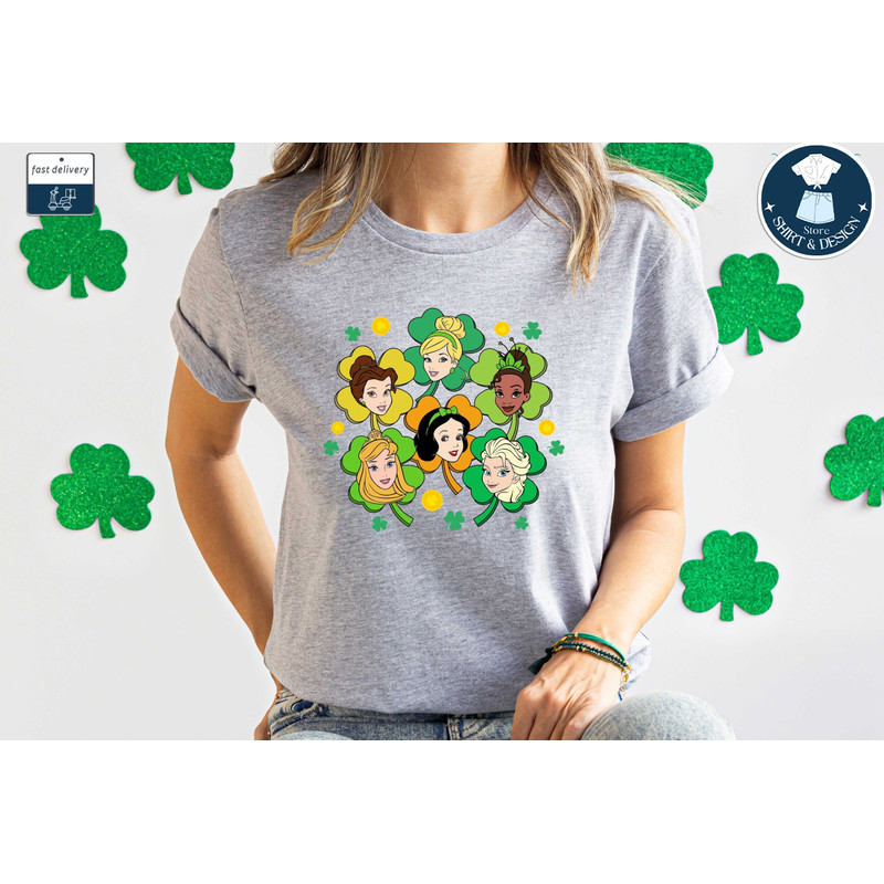 Disney Princess T-shirt, St Patricks Day Shirt, Four Leaf Clover, Patricks Day Shirts, Lucky Shirt, Irish Girl Shirts, Shamrock T-shirt.jpg