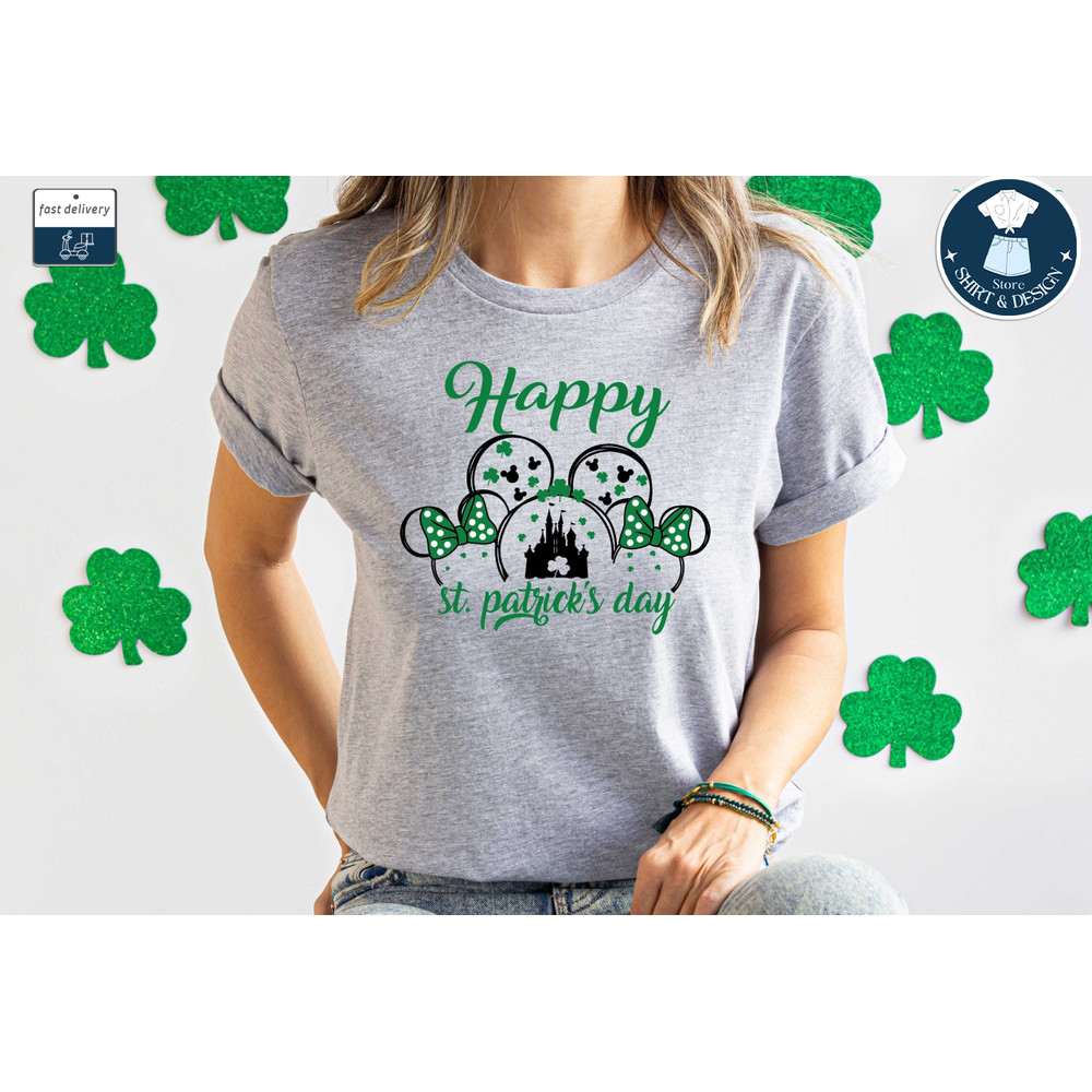 Happy St Patrick's Day T-shirt, Shamrock Shirt, Disney Trip Shirts, Irish Day Shirt, Lucky Mickey T-Shirt, Disney Castle Shirt, Irish Tees.jpg