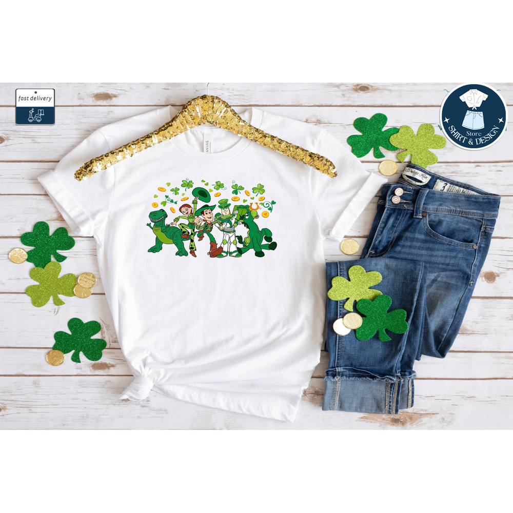 Toy Story St Patricks Day T-shirt, Shamrocks Shirt, Happy St Patricks Day, Woody Shirt, Buzz Lightyear T-shirt, Disney Shirt, Irish Shirt.jpg