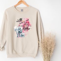 life doesnt come with a manual it comes with a mother sweat, mothers day gift ,cool mom sweatshirt, womens crewneck, gif
