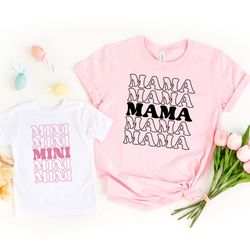 mama and mini shirt , matching personalization family shirt, mama shirt, mini shirt ,mothers day gift,mommy and me shirt