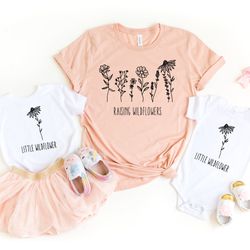 raising wildflowers shirt little wildflower shirt mommy and me t-shirt  , matching mommy and me outfit, mom and baby shi