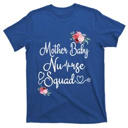 postpartum mother nurse squad flower postpartum nursing cute gift t-shirt