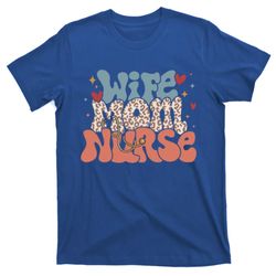 wife mom nurse mother s day leopard funny gift t-shirt