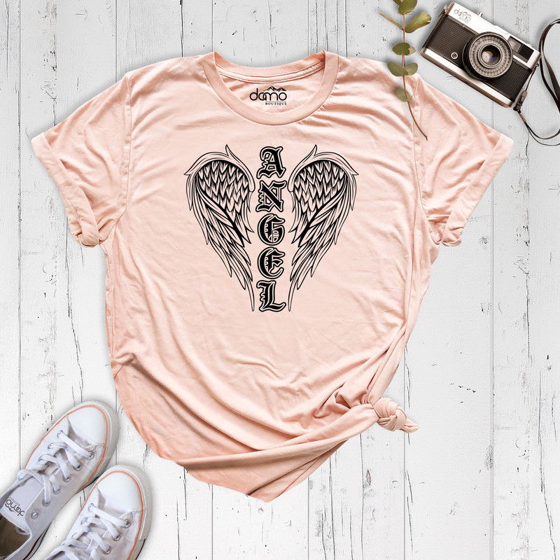 Angel Shirt, Women Graphic Tees, Angel Wings Shirt, Valentines Day Shirt, Gift for Mom, Women Christian Shirt, Angel T-Shirt.jpg