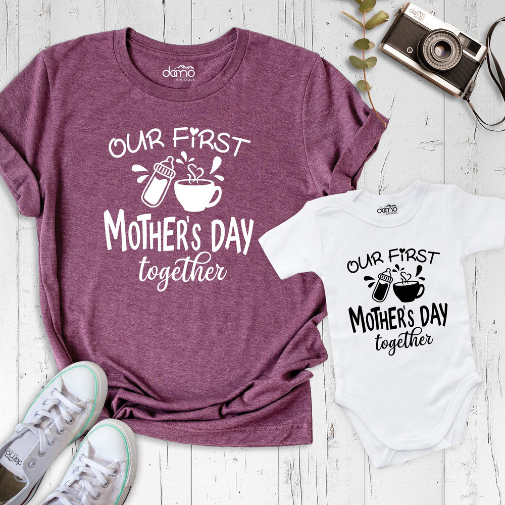 First Mother's Day Shirt, Mommy and Me Outfit, Mom and Baby tee, Mother Day Gift, new mom Gift, Mother and baby,mom baby Bodysuit,Gift mommy.jpg