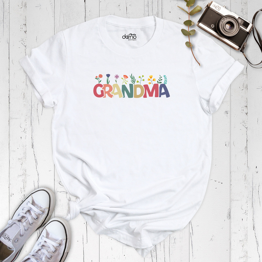 Flower Grandma Shirt, Grandma Shirt, Mother's Day Shirt, Floral Grandma Shirt, Nana Shirt, Custom Grandma Shirt. Grandma Floral Shirt.jpg