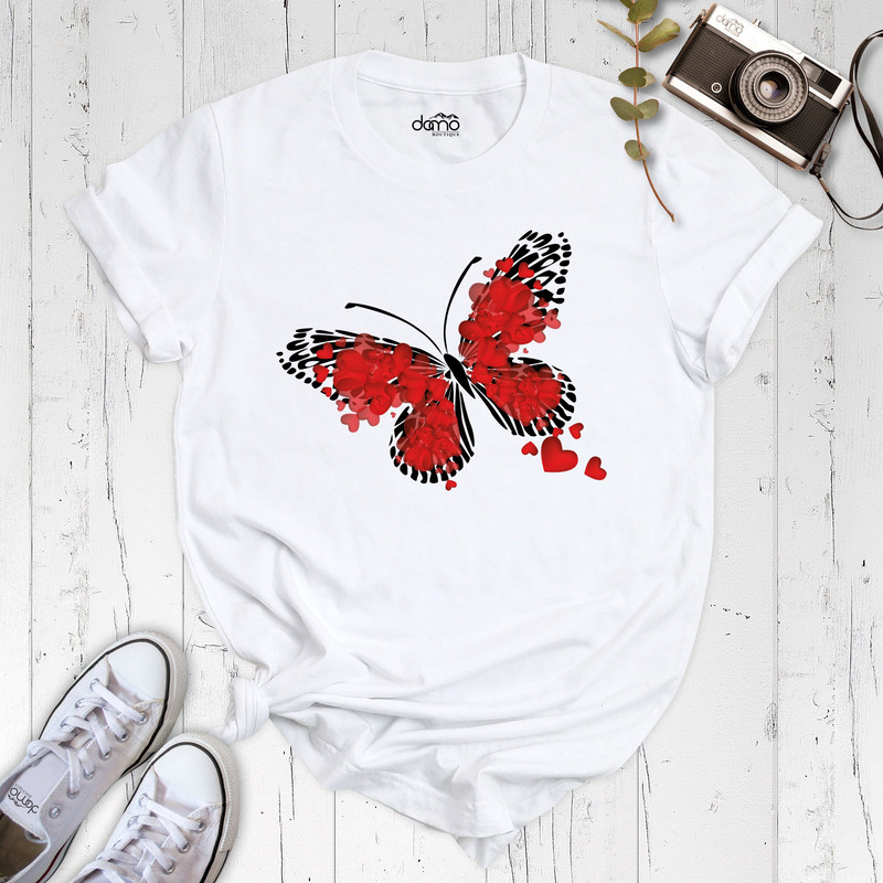Heart Butterfly Shirt, mother Day Gift, Butterfly gift, spring shirt, daughter birthday Gift, Valentines Day Shirt, Heart Shirt, women Gifts.jpg