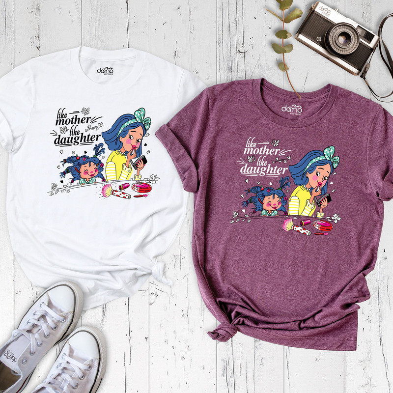 Like Mother Like Daughter Shirt, Mother Girl Makeup Shirt, Mother Daughter Day Outfit, Mother's Day Gift, Mom and Girl Matching Shirt.jpg