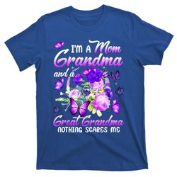 im a mom grandma great grandma mothers day butterfly t-shirt