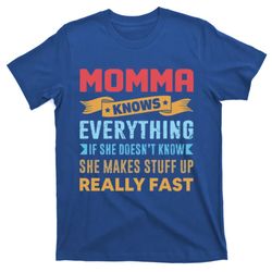momma knows everything mom grandma grand mothers day gift t-shirt