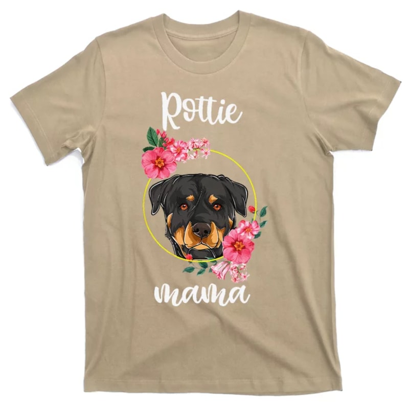 TeeShirtPalace Rottweiler Rottie Mama Floral Mothers Day Dog Mom T-Shirt.jpg