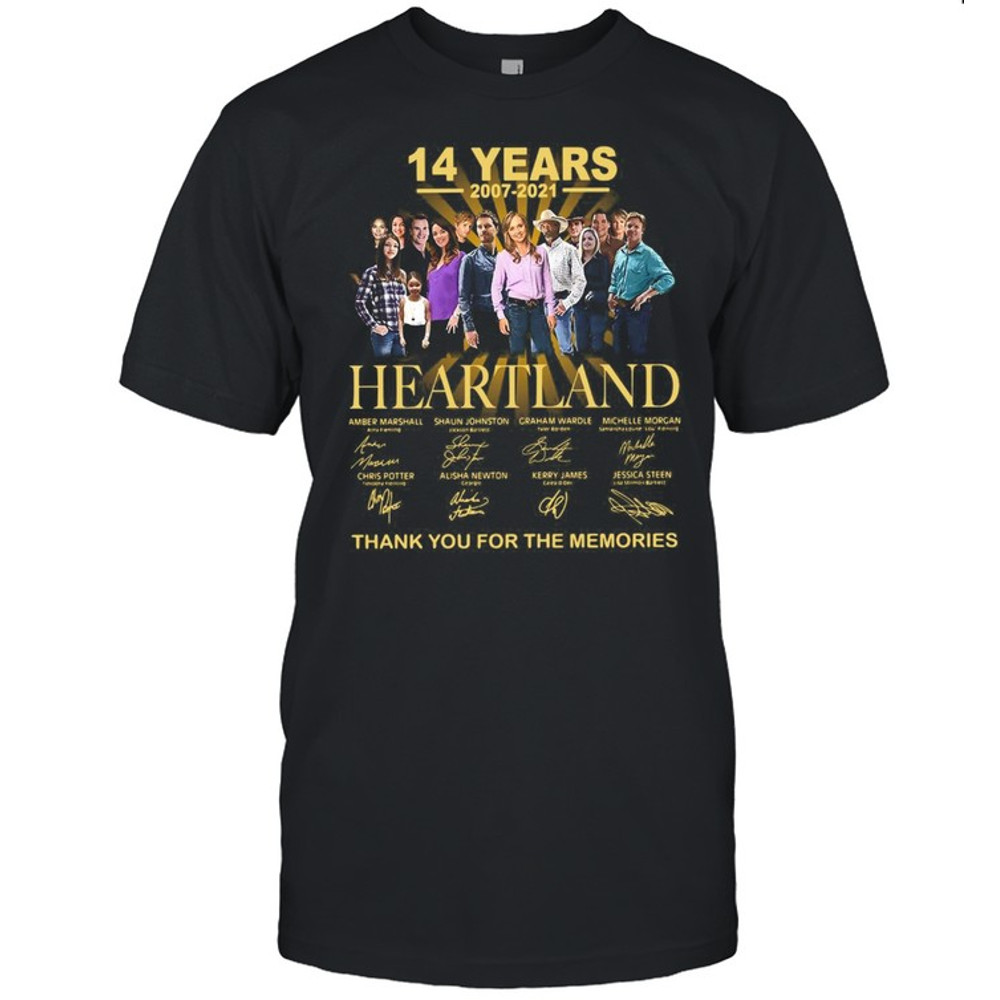 Happy Wonderful 14 Years 2007 2021 Heartland Thank You For The Memories T-shirt.png