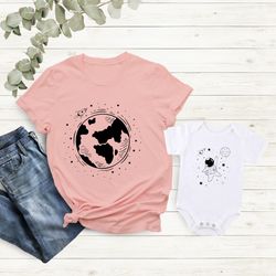 Moon and Astronaut Dad Baby Matching Set, Gift For Dad, Baby Bodysuit, Mom and Baby Shirt, Matching T shirts, New Dad Gi