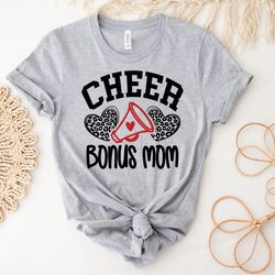 Cheer Bonus Mom Shirt, Cheer Mom Shirt Sweatshirt Hoodie, Cheer Group Shirt, Leopard Heart Shirt, Cheerleader Mom Leopar