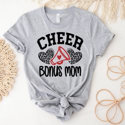 cheer bonus mom shirt, cheer mom shirt sweatshirt hoodie, cheer group shirt, leopard heart shirt, cheerleader mom leopar