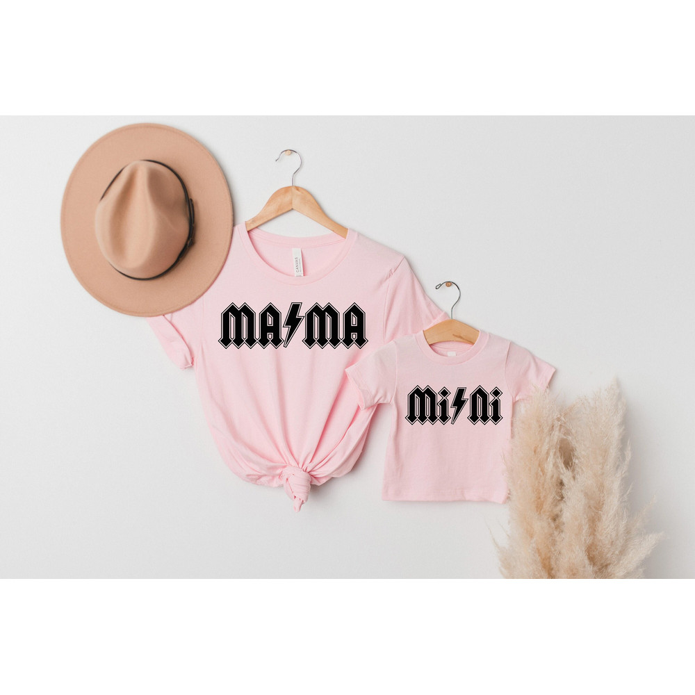 Mama Mini Couple Shirt, ACDC Mama Mini Shirt , Cool Mom Shirt, Mom And Daughter Shirt, Mothers Day, Rocker Mama Shirt.jpg