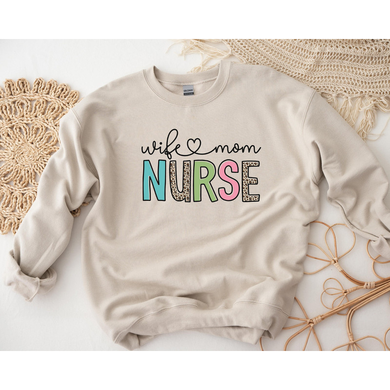 Wife Mom Nurse Shirt, Nursing Mom Shirt Sweatshirt Hoodie, Mothers Day Gift, Nurse Appreciation Shirt, Nurse Week Shirt, Nurse Mom Tee.jpg