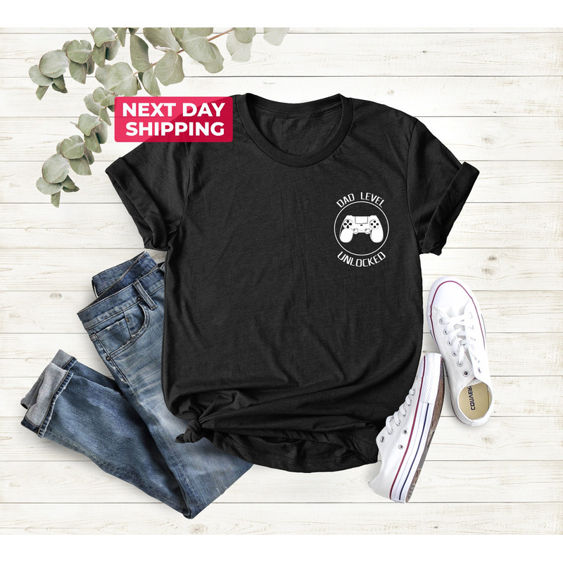 Dad Level Unlocked Shirt, Father's Day Tee Shirt, Gaming Dad Shirt, Pregnancy Announcement to Husband Gift, Dad Shirt, Expectant Father Tee.jpg