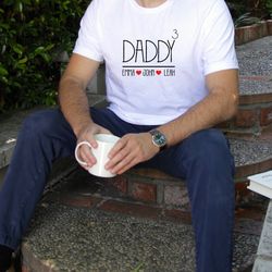 customizable fathers day tshirt daddy custom kids name shirt mens tshirt gift for dad change names  best fathers day tsh