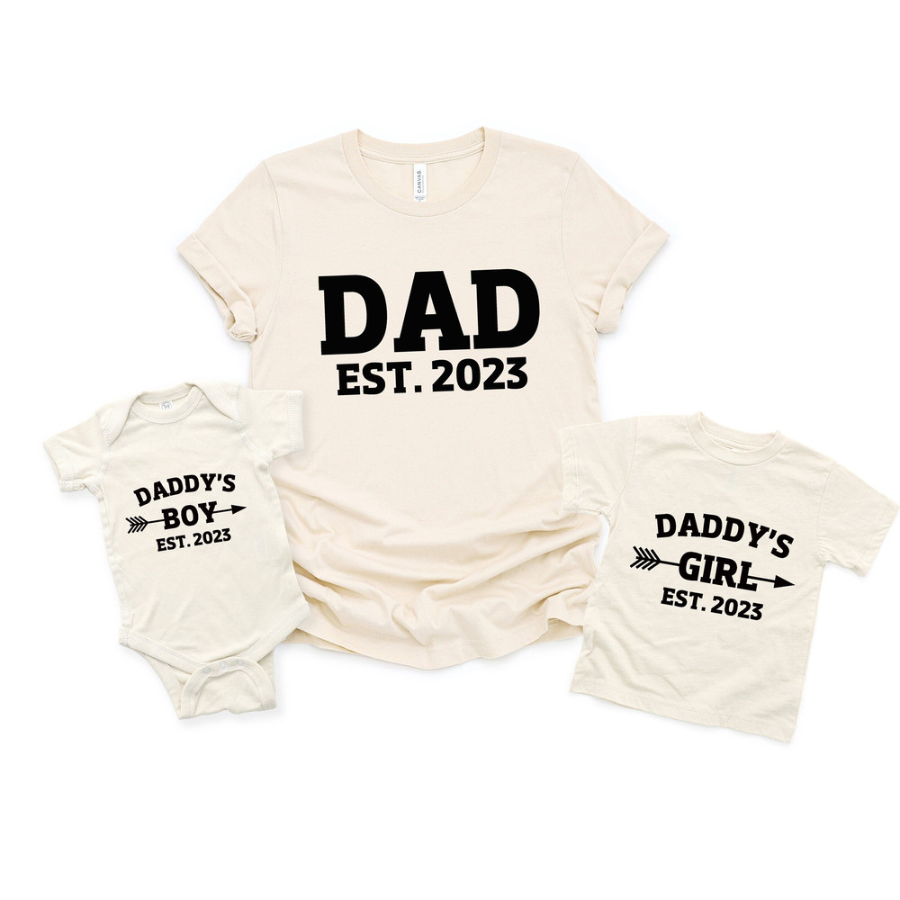 Daddy Est. 2023 Shirt, Daddy's Girl Shirt, Daddy's Boy Shirt, Matching Father and Daughter Shirt, Matching Father and Boy Shirt.jpg
