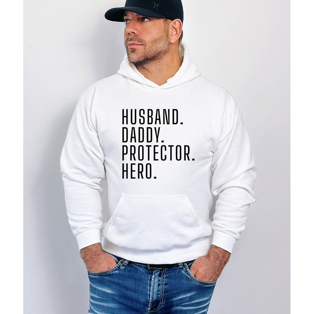 Husband Gift Husband. Daddy. Protector. Hero. Funny Shirt Men - Fathers Day Gift - Dad Shirt Wife to Husband Gift.jpg