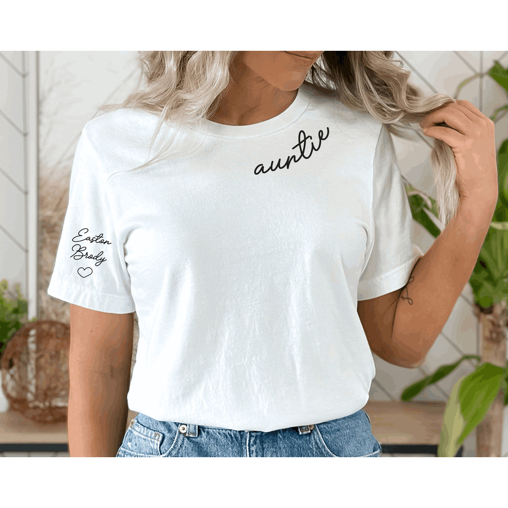Auntie Shirt,Custom Auntie shirt with kids name on sleeve,Gift for Auntie, Custom Aunt Shirt, Personalized Auntie Shirt,Aunt shirt.jpg