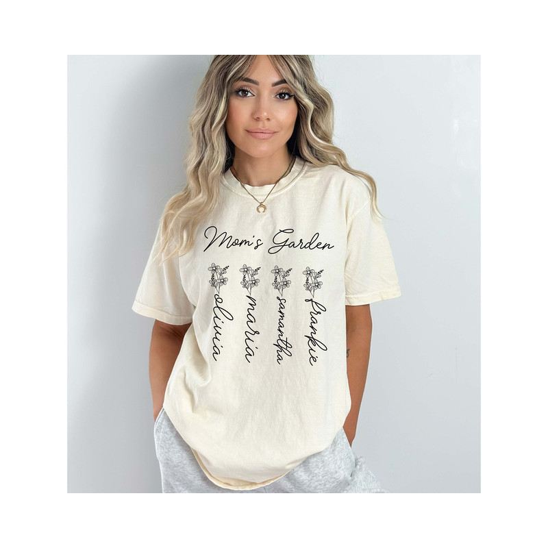 Mom's Garden Comfort Colors Shirt Mother Day Gift, Birth Month Mom's Flowers Garden T Shirt, Custom Mom Tshirt, Custom Flower Shirt.jpg