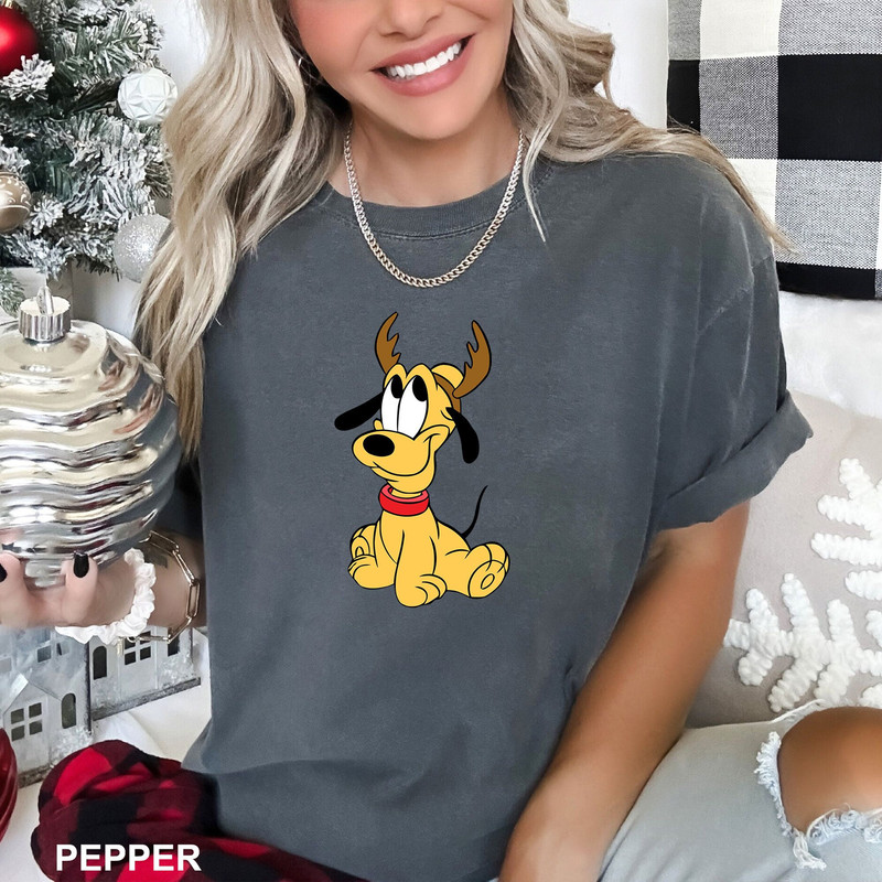 Disney Baby Pluto with Antlers Shirt, Comfort Colors Unisex Shirt, Disney Family Shirt, Dog Lover Shirt, Disney Trip T-Shirt 150450.jpg