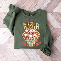 fright night sweatshirt, halloween skeleton sweatshirt, halloween popcorn shirt, halloween sweatshirt, spooky season shi