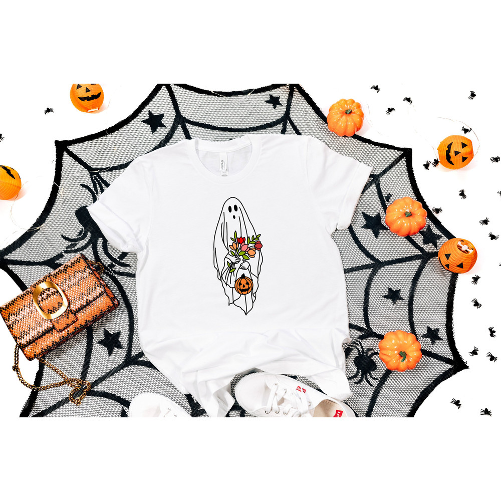 Halloween Ghost Sweatshirt, Cute Ghost Sweatshirt, Halloween Sweatshirt, Spooky Halloween Shirt, Halloween Ghost Floral Shirt,Halloween Gift.jpg