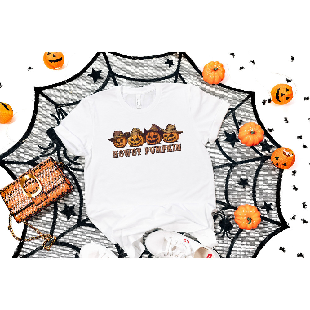 Howdy Pumpkin Shirt, Spooky Season Shirt, Halloween Pumpkin Shirt, Halloween Sweatshirt, Western Halloween Shirt, Halloween Gift.jpg