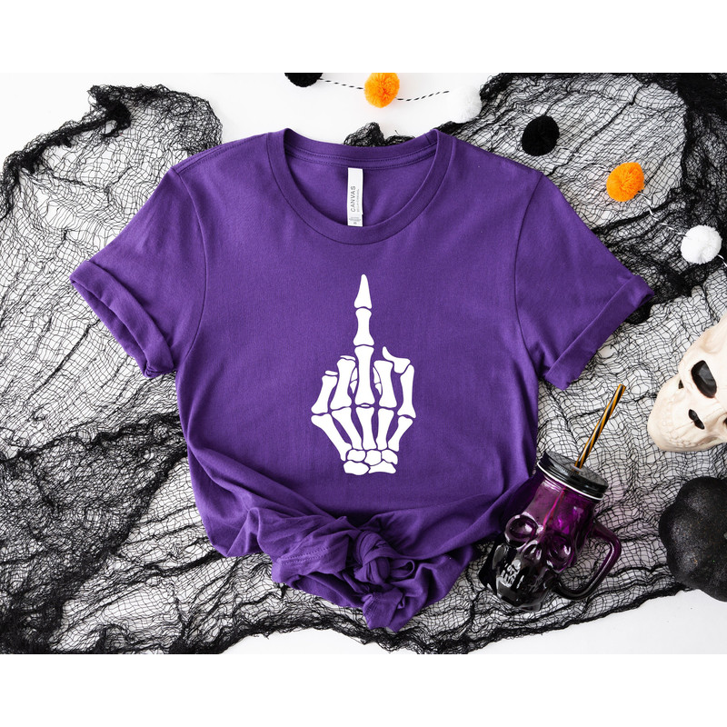 Skeleton Middle Finger Shirt, Halloween Skeleton Hands Shirt, Spooky Shirt, Funny Halloween Shirt, Halloween Vibes Shirt, Halloween Gift.jpg